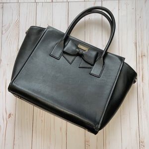 KATE SPADE Black Leather Bow Shoulder Bag